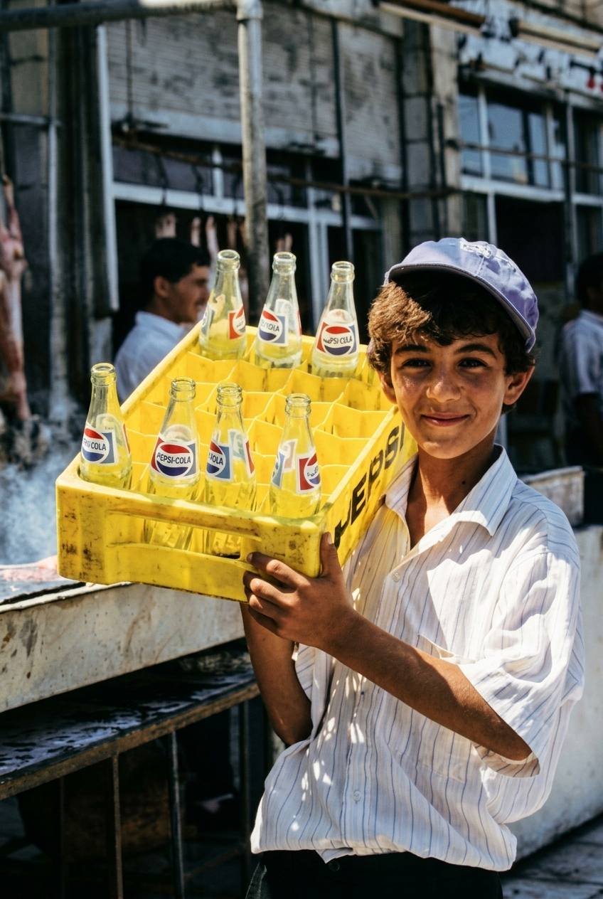 A boy in Amman 1991 — A kid collecting empty soda bottles in Amman (1991)