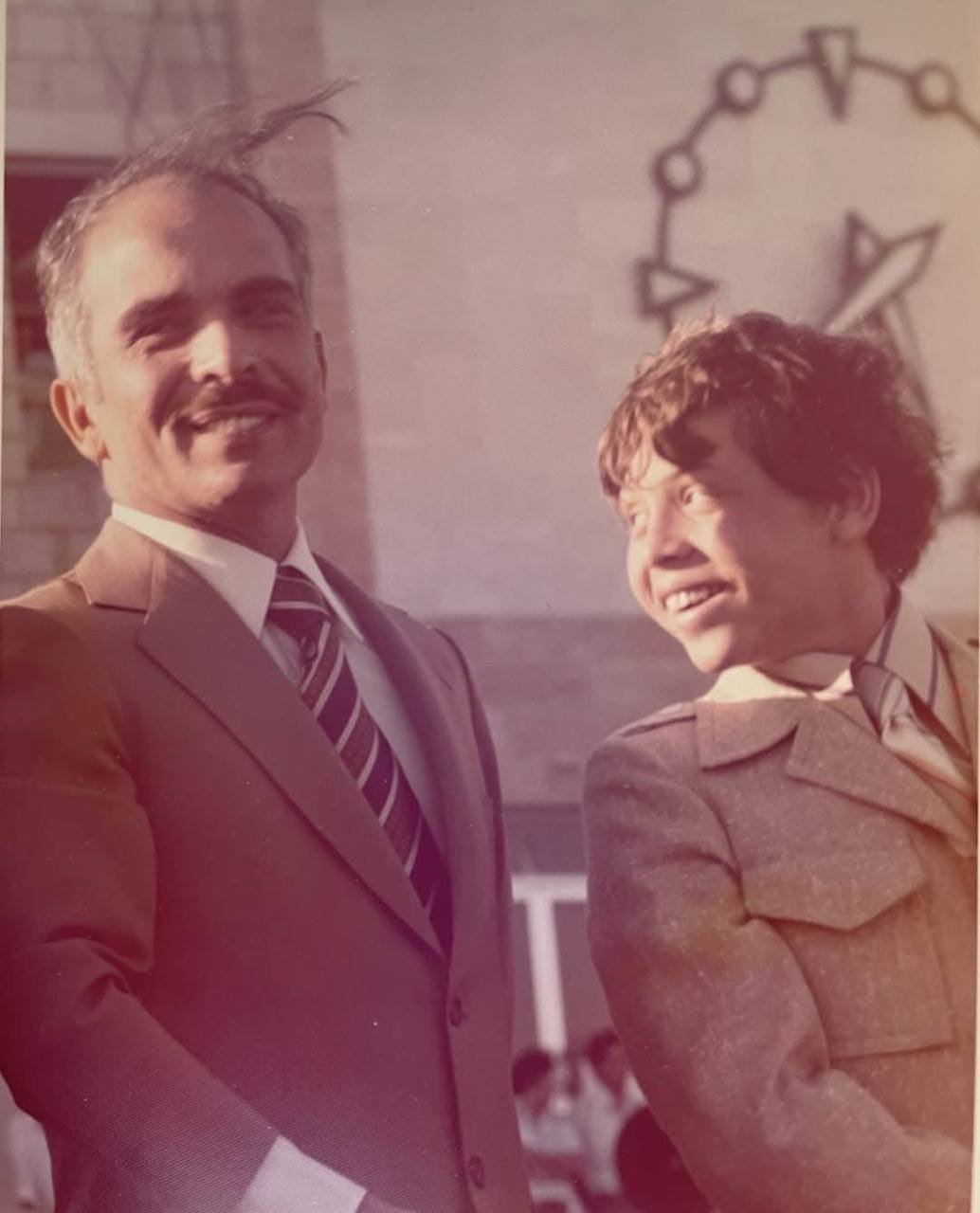 Hussein & Abdullah — HLM King Hussein & King Prince Abdullah (Prince at that time) in Marka Airport 1970s (1970s)