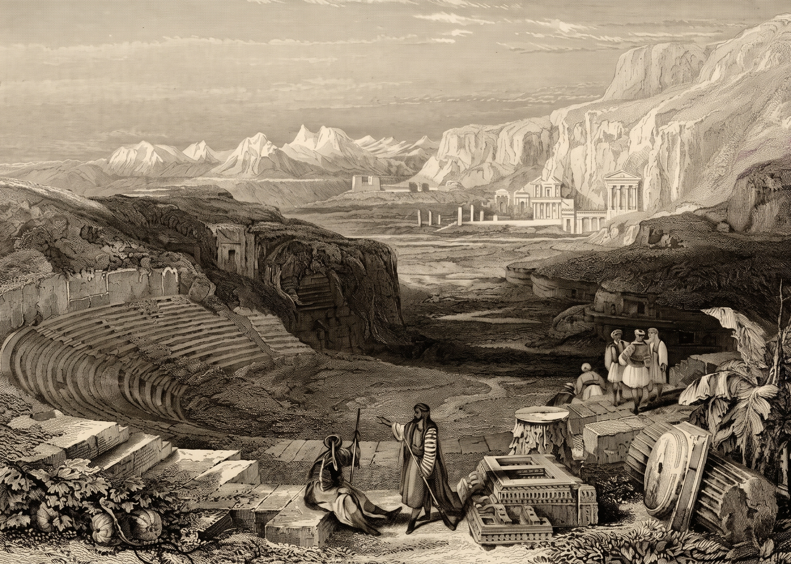 Petra Theatre — Illustartion for the Theatre of Petra (1836)